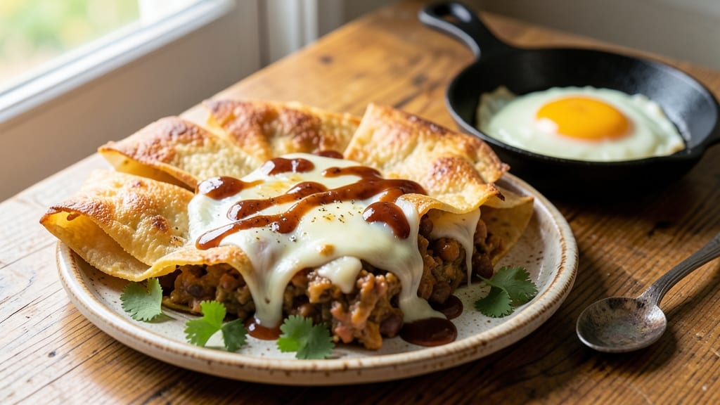 Bean Chimichanga Recipe: Crispy Tortilla Crowns Over Creamy Cheese Rivers