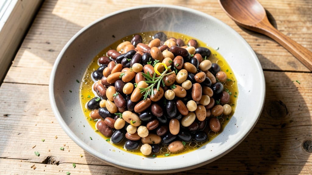 Blue Menu Six Bean Medley Recipe: Smoky Tomato-Cumin Depth With Crunchy Tortilla Crowns