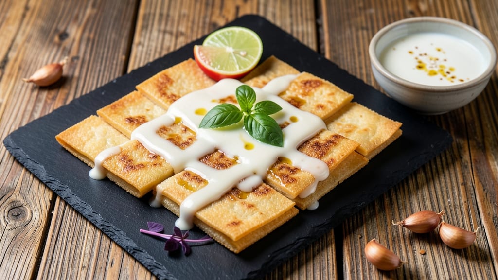 Bean Curd Sheets Recipe Vegetarian: Crispy-Fried Layers Over Creamy Coconut Base