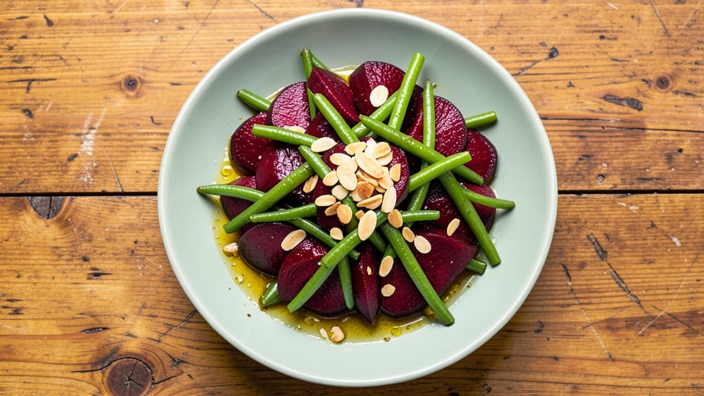 Beet and Green Bean Salad Recipe: Earthy Sweetness With Crunchy Almond Twist