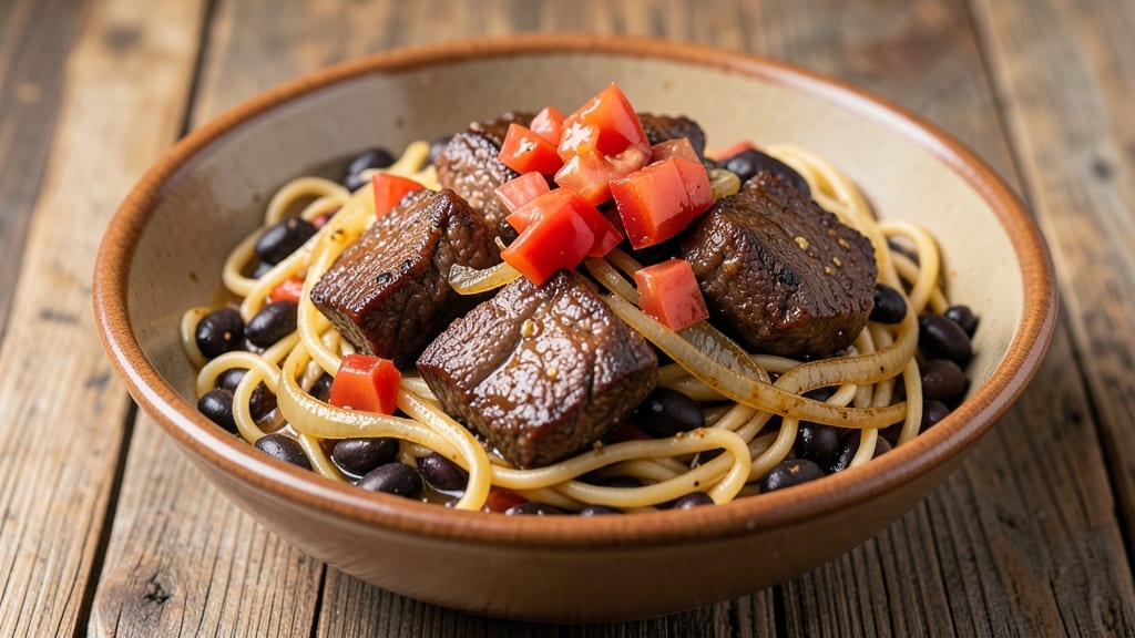 Beef and Black Bean Noodles Recipe: One-Pan Protein-Packed Fiesta