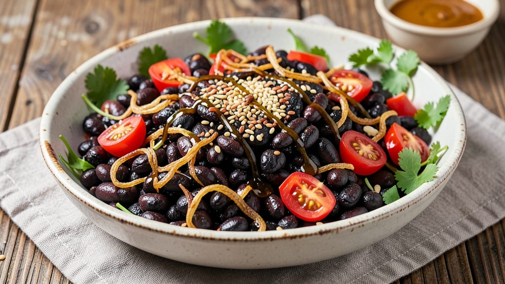 Black Bean Burrito Filling Recipe: Spiced Tomato-Cumin Base With Crispy Onion Streaks