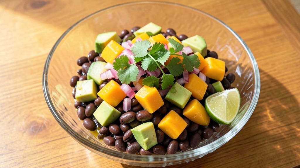 Black Bean, Avocado, and Mango Salad Recipe: Tropical Crunch Meets Creamy Zing