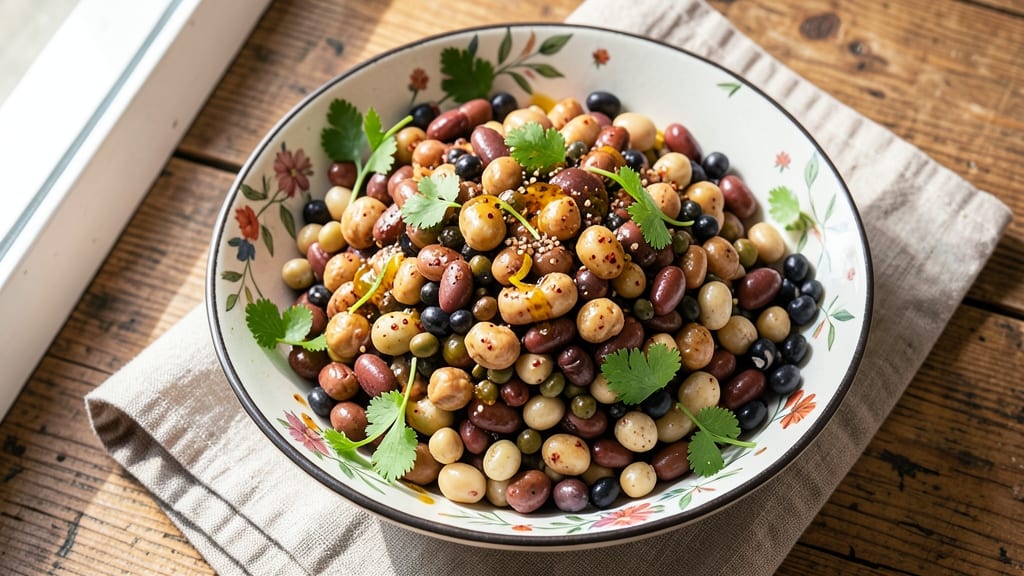 6 Bean Medley Salad Recipe: Hearty Protein-Packed Bowl With Almond Crunch