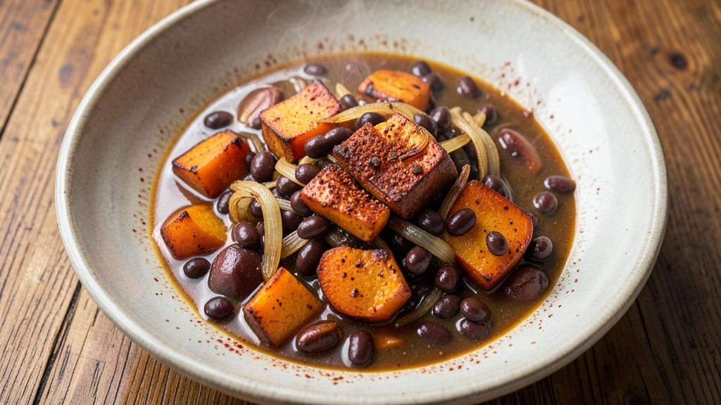 Black Bean and Sweet Potato Stew Recipe: Smoky Cumin and Tortilla-Crusted Heartiness