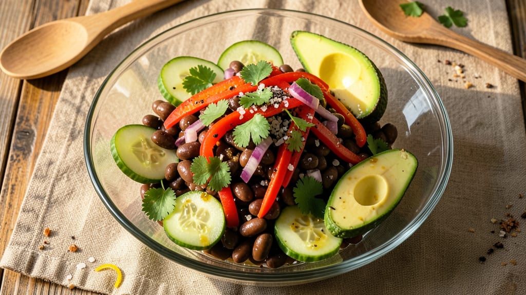 Black Bean and Cucumber Salad Recipe: Zesty Lime-Cilantro Refreshment