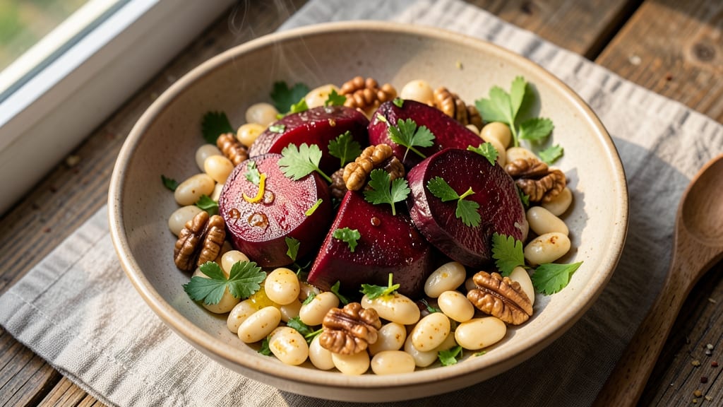 Beetroot and Bean Salad Recipe: Earthy Sweetness With Crunchy Walnut Topping