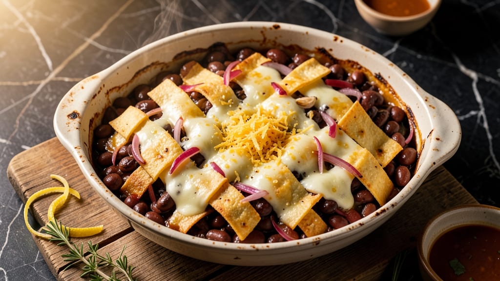 Bean and Cheese Casserole Recipe: Cheesy Tortilla Layers Baked to Crispy Perfection