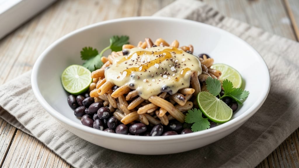 Black Bean Pasta Recipe Trader Joe's: Crispy Tortilla Crowns Over Creamy Cumin-Lime Base