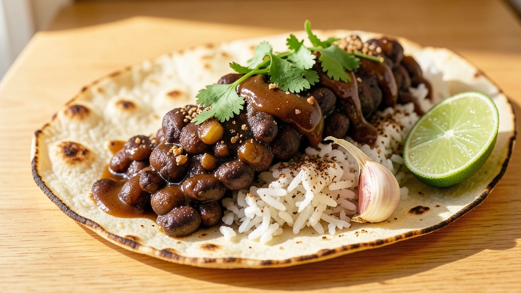 Black Bean Burrito Recipe Vegan: Crispy Tortilla Crowns Over Creamy Cumin-Lime Filling