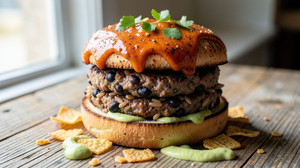 Black Bean and Brown Rice Burger Recipe: Smoky Tortilla-Crusted Protein Bites