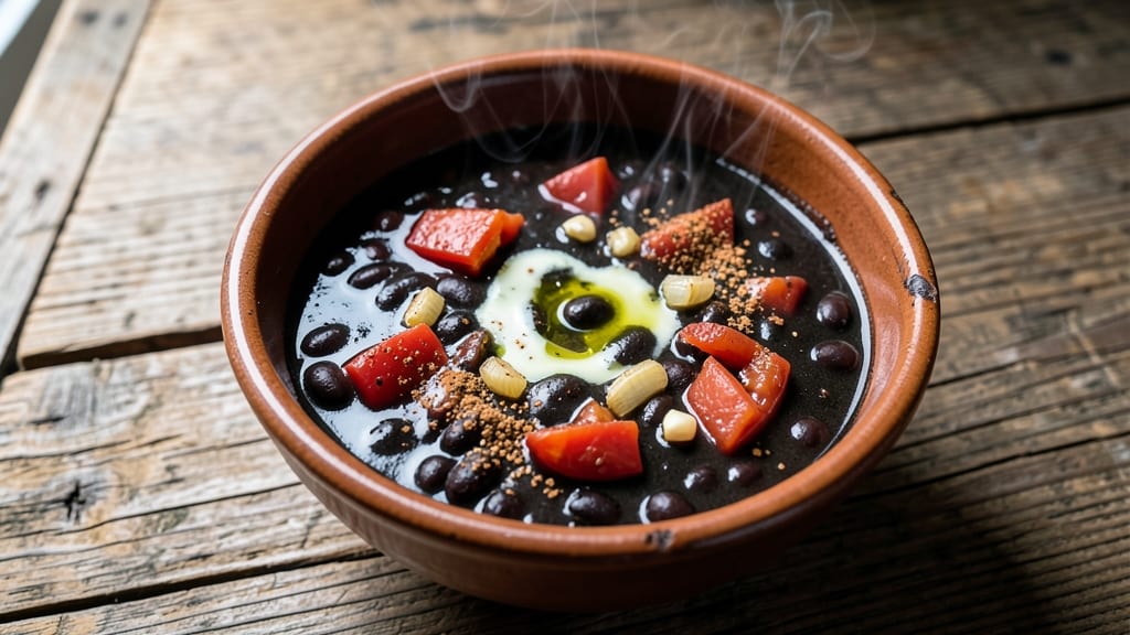 Black Bean Soup Recipe with Rotel Tomatoes: Smoky Cumin and Spiced Tortilla Crunch Topping
