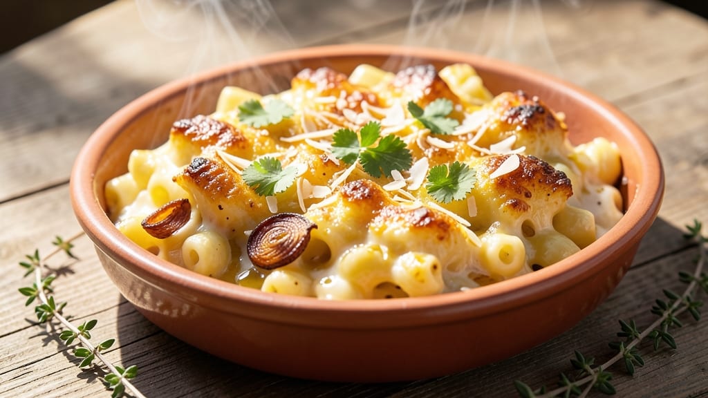 Baked Mac and Cheese Recipe Caribbean Style: Jerk-Spiced Crunch Over Melty Cheddar Layers