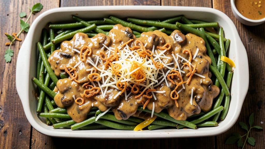 Allens Green Bean Casserole Recipe: Cheesy French Fried Onion Crunch