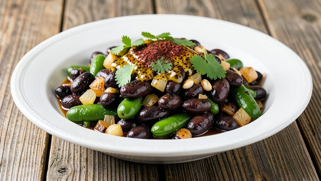 Black Beans With Green Kernel Recipe: Crispy-Tortilla Topped One-Pot Fiesta