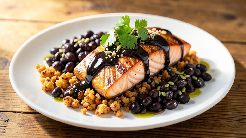 Baked Salmon With Black Bean Sauce Recipe: Smoky Tortilla-Crusted Flavor Fusion