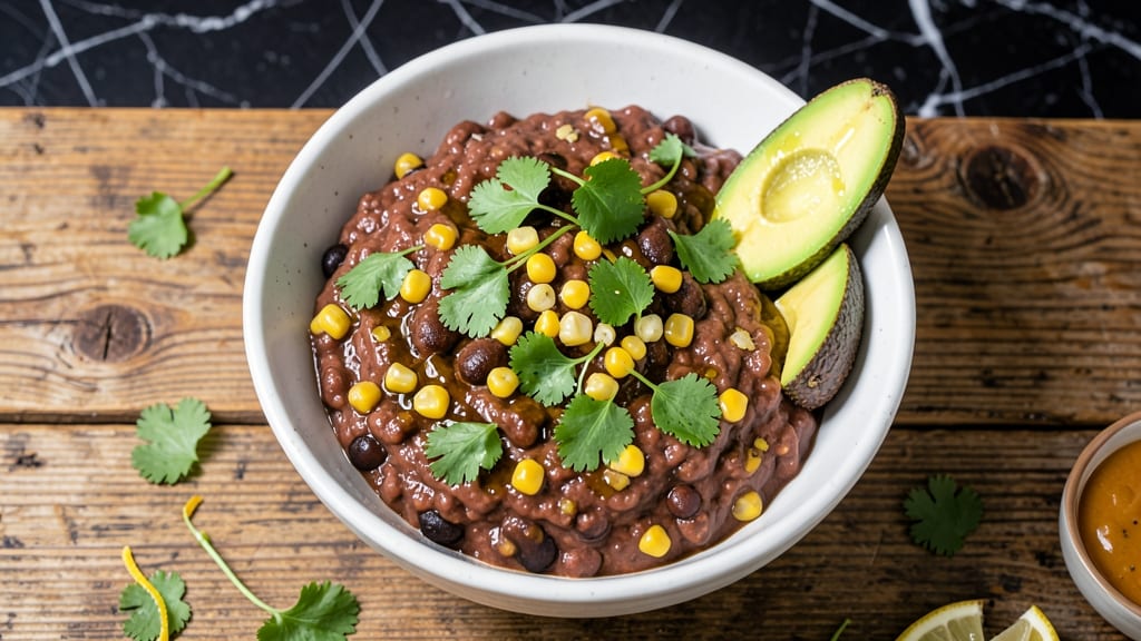 Bean and Corn Salsa Dip Recipe: Zesty Lime and Cilantro Crunch Over Creamy Base