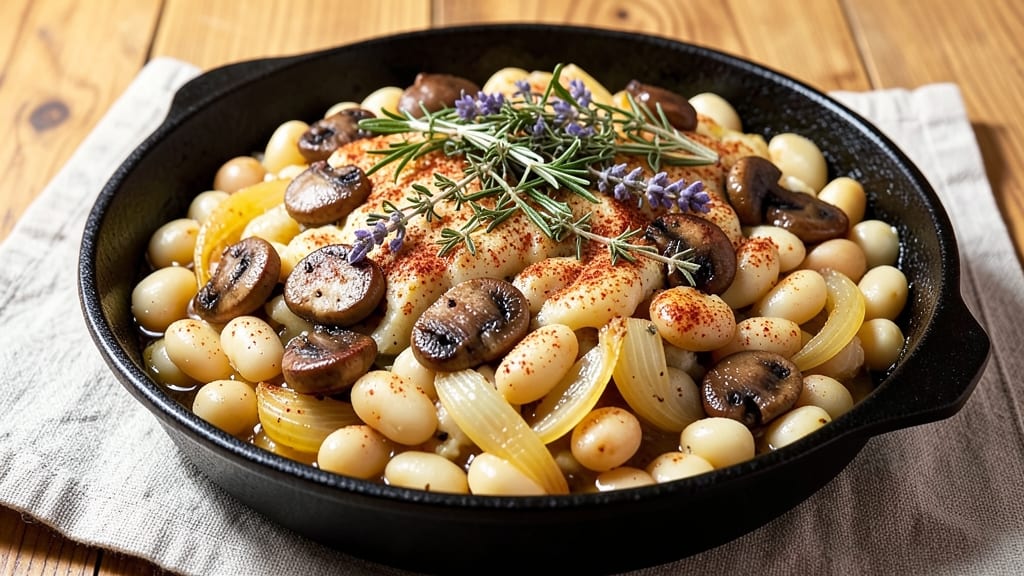 Vegetarian Bean Cassoulet Recipe: Crispy Tortilla Crowns Over Smoky White Bean Bliss
