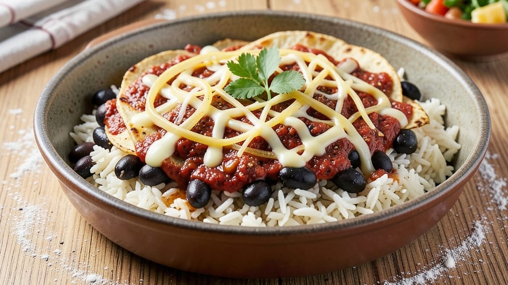 Bean and Rice Enchiladas Recipe: One-Pot Fiesta With Crispy Tortilla Crowns