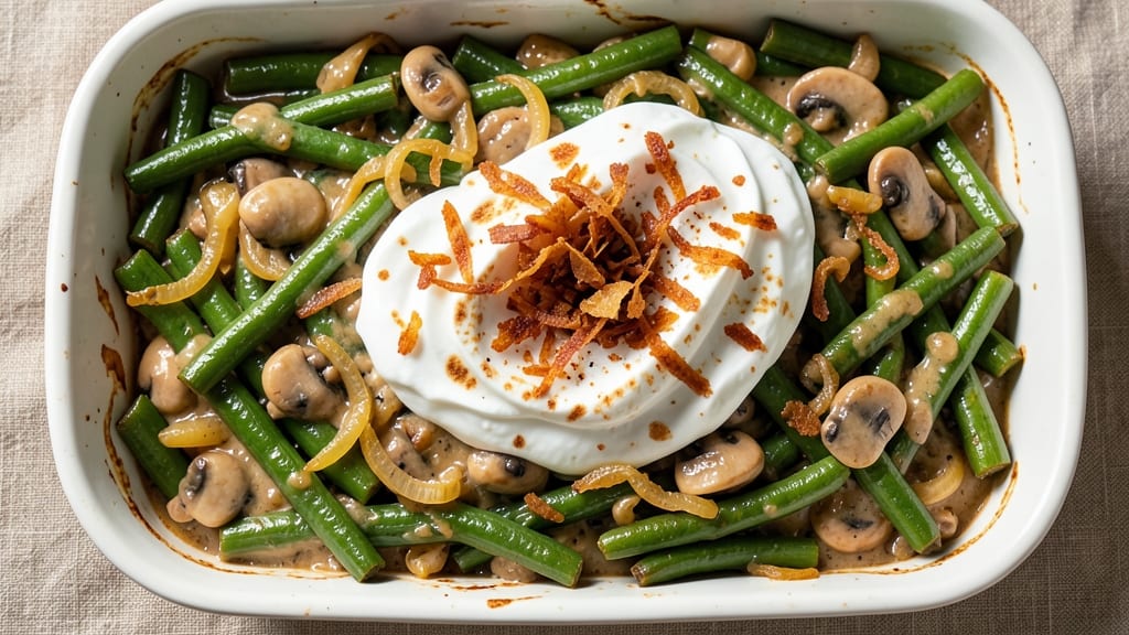 Best Of Bridge Green Bean Casserole Recipe: Golden Crisp Top and Creamy Mushroom Magic