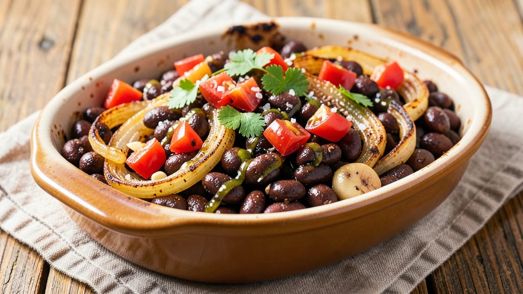 Black Bean Bake Recipe: Smoky Cumin and Charred Tortilla Crunch Topping