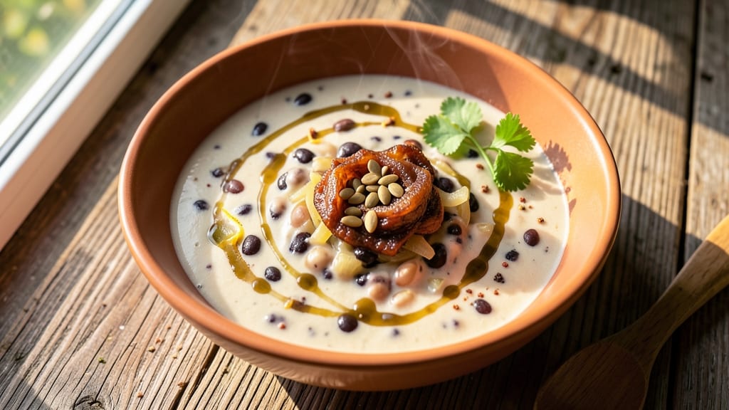 Blended Bean Soup Recipe: Smoky Tortilla-Topped Creamy Comfort