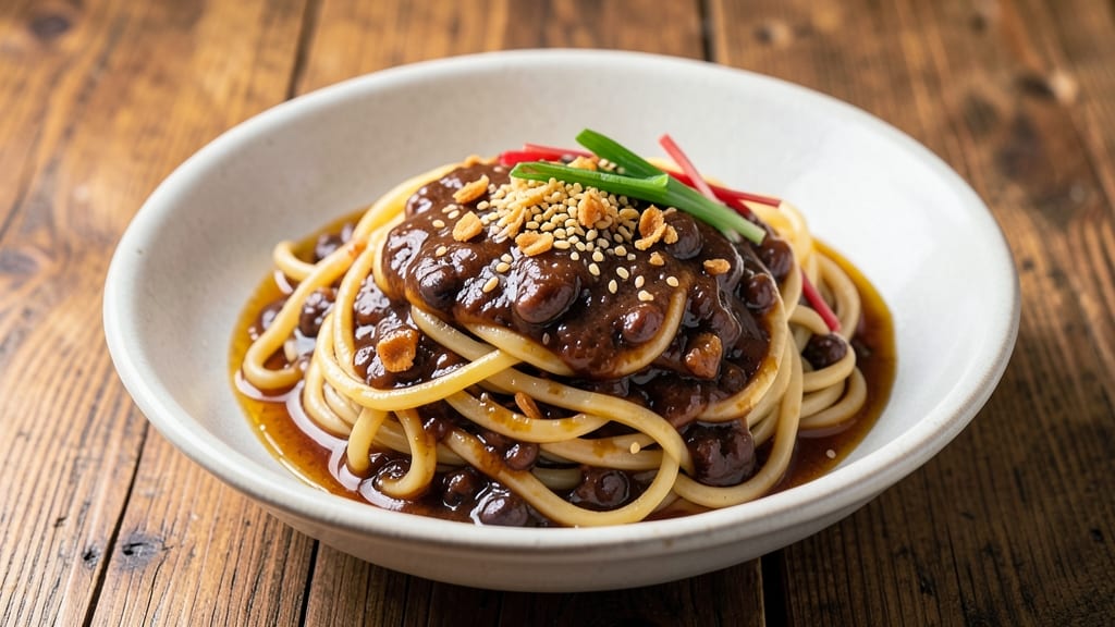 Black Bean Paste Noodles Korean Recipe: Crispy Tortilla Crowns Over Umami-Rich Broth