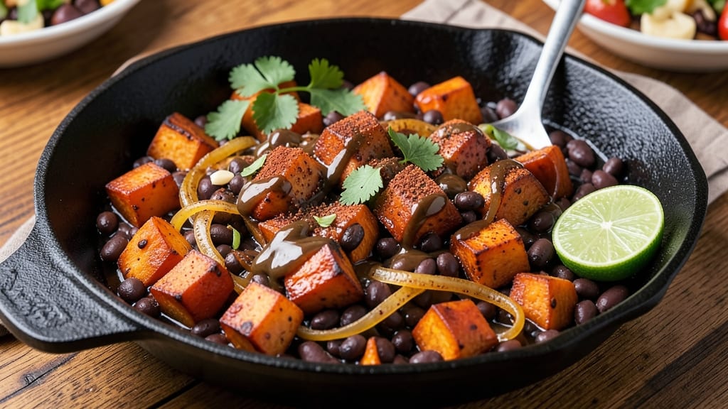 Black Bean, Sweet Potato, and Taco Skillet Recipe: One-Pan Fiesta With Caramelized Sweet Potatoes