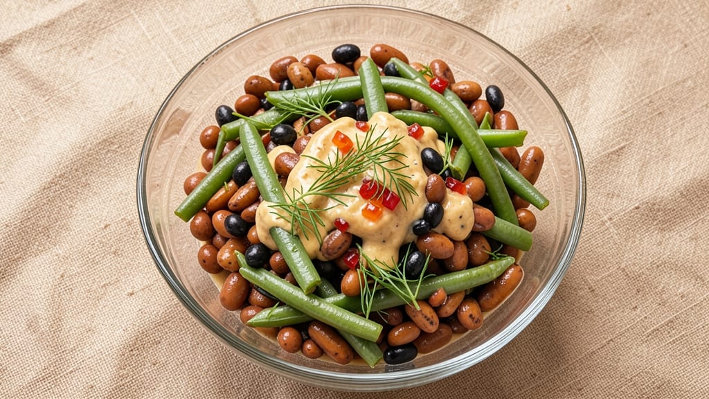 Betty Crocker's 3 Bean Salad Recipe: Crunchy Tortilla Crowns Over Creamy Herb Base