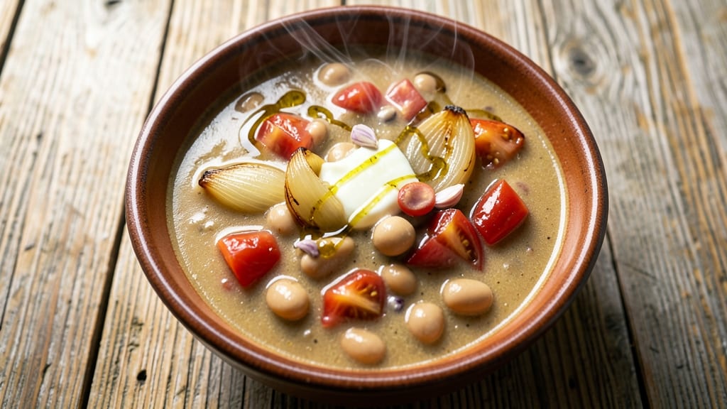 Bean Chowder Soup Recipe: Tortilla-Crusted Top and Creamy Tomato Base