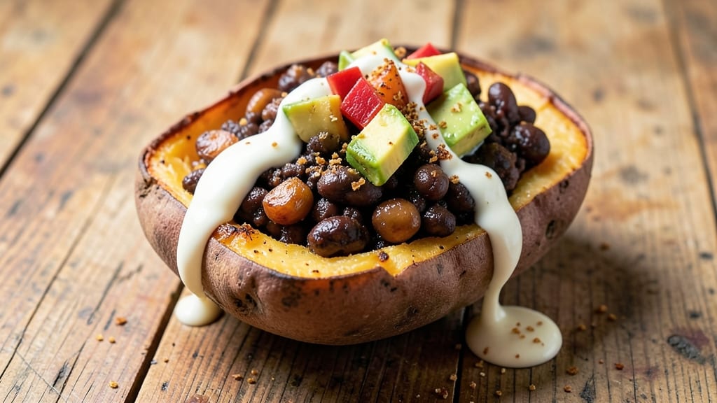 Black Bean Stuffed Sweet Potato Recipe: Creamy Spiced Filling With Crispy Tortilla Crowns