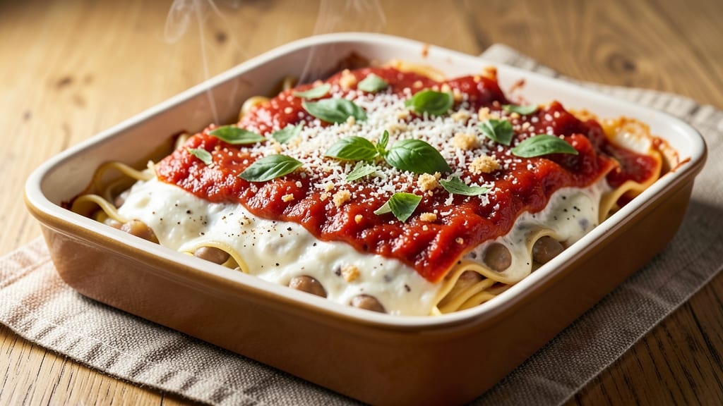 Bean Lasagne Recipe: Layers of Rich Tomato and Melty Cheese