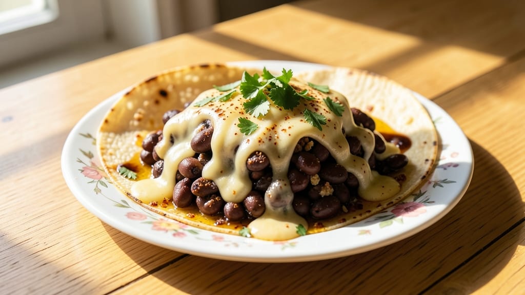 Bean and Cheese Breakfast Tacos Recipe: Warm Tortilla Hugs With Spiced Bean Filling